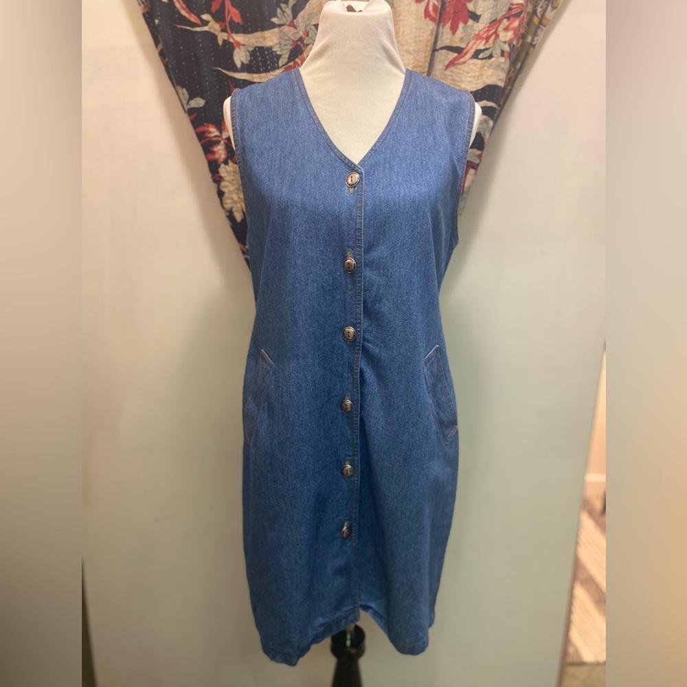 Vintage denim midi dress